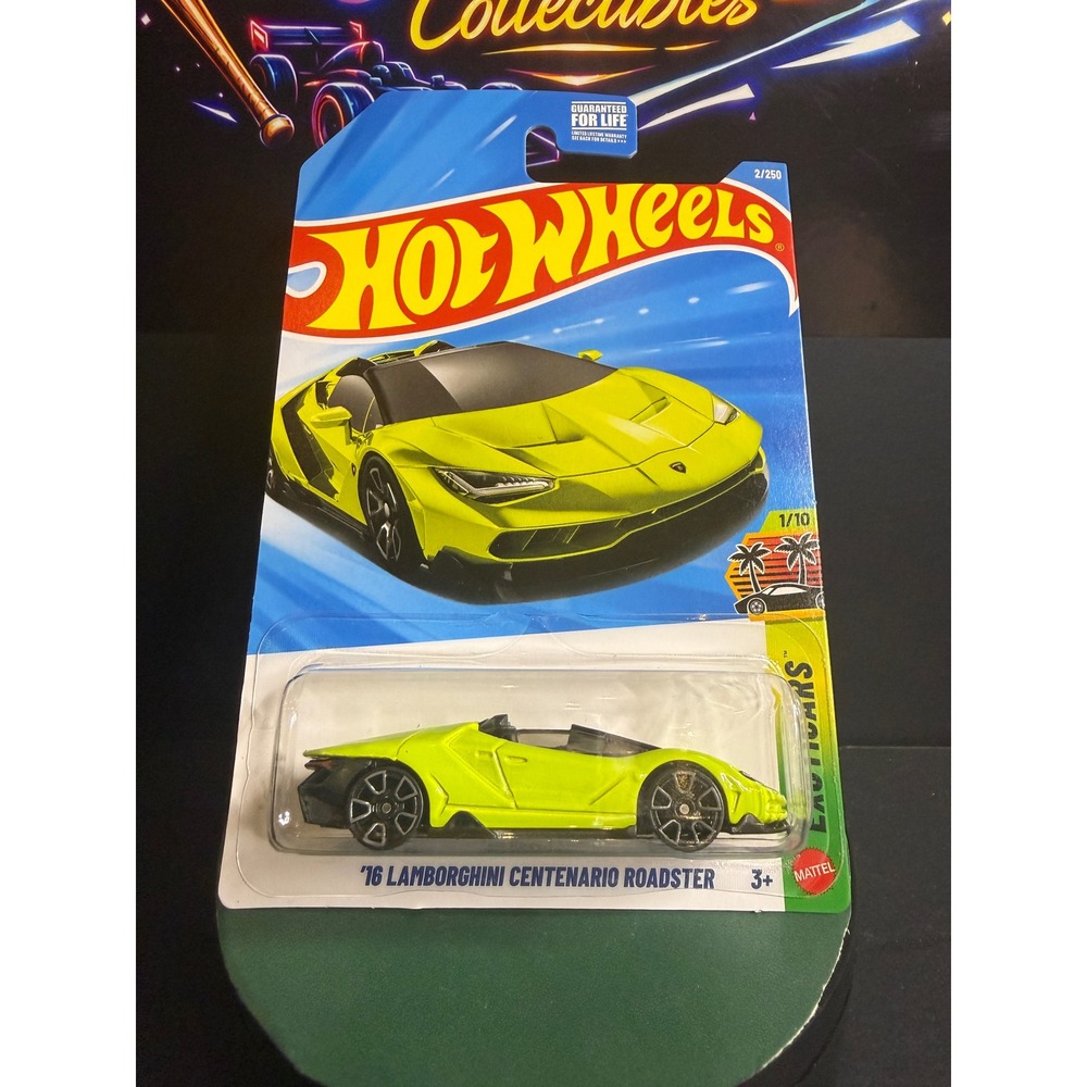 Hot Wheels 16 Lamborghini Centenario Roadster Neon Yellow HW Exotics 2/250 2024